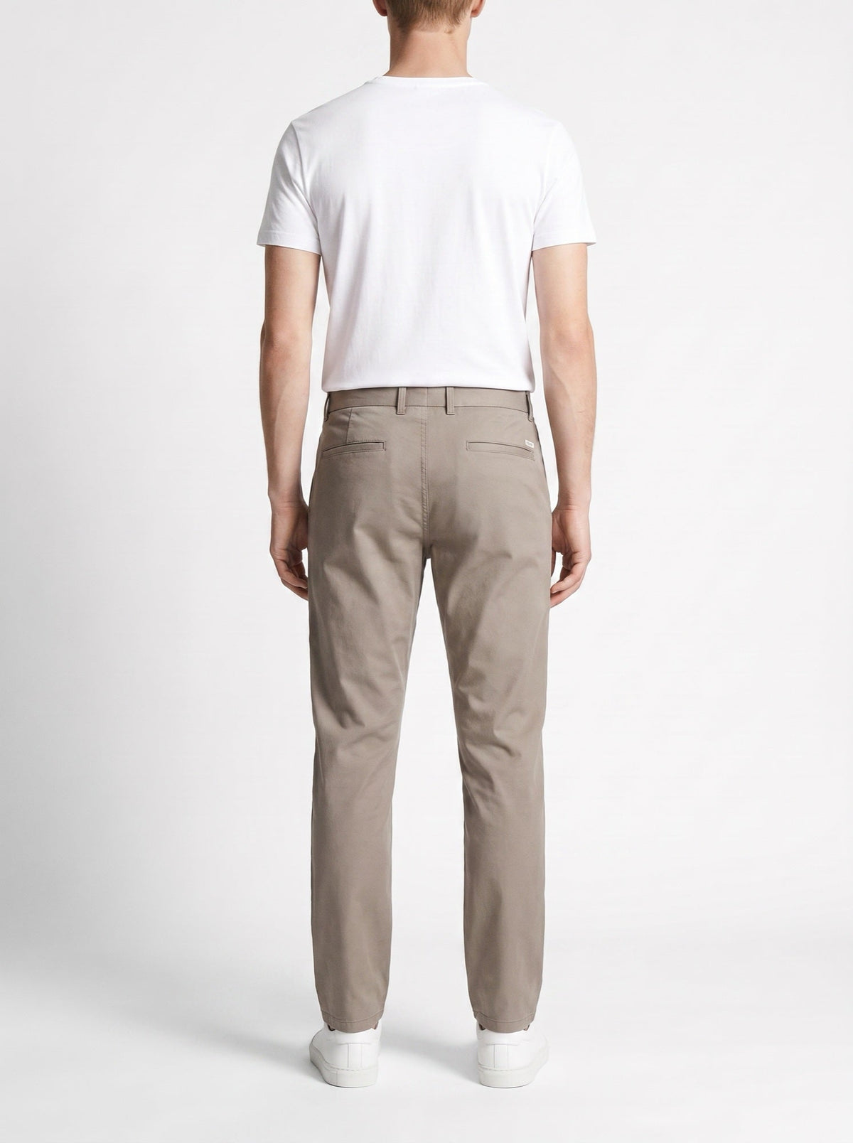 Slim-Fit-Hose aus reiner Baumwolle — Kaki