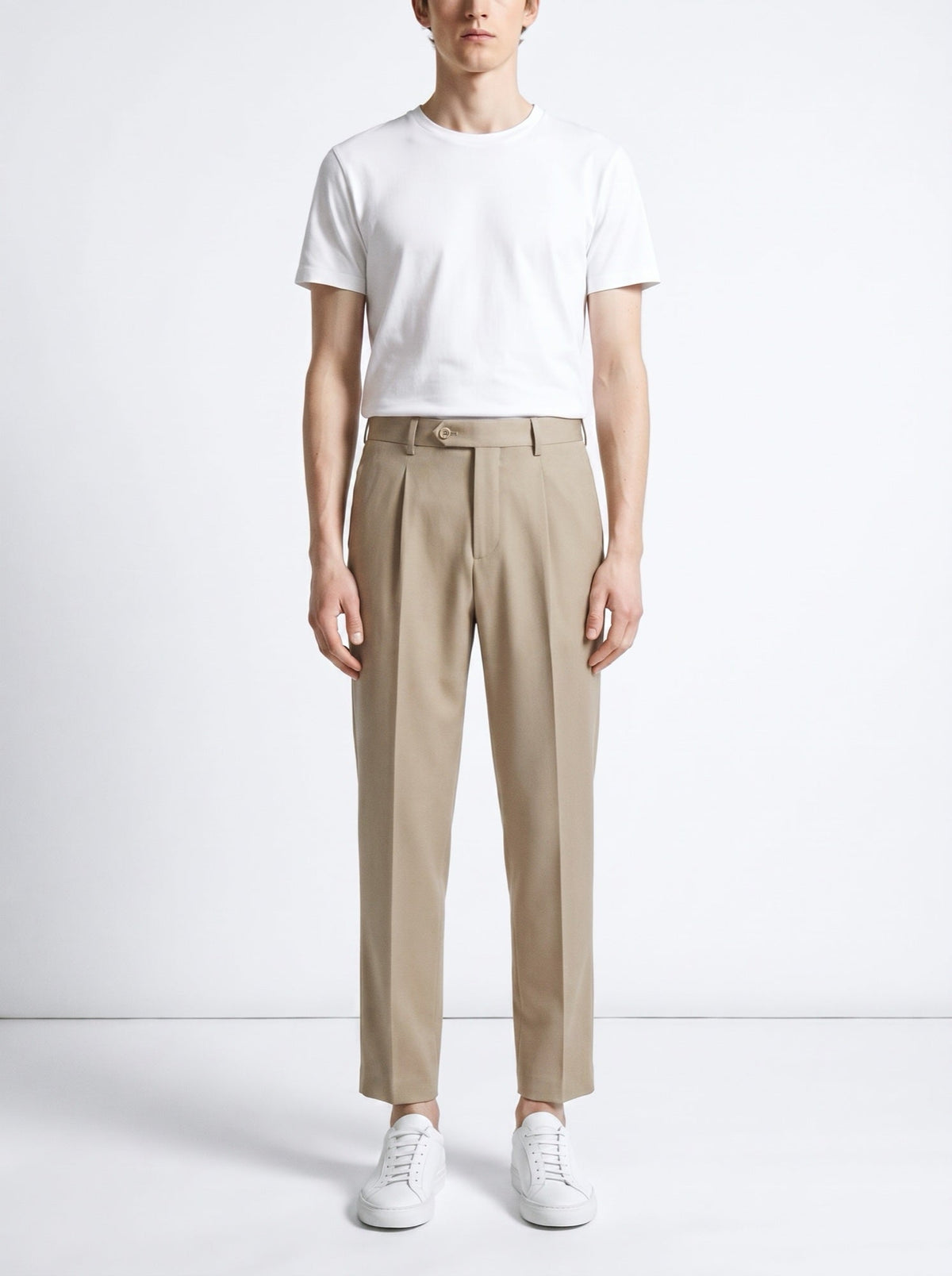 Paris-Hose mit hoher Taille — Beige