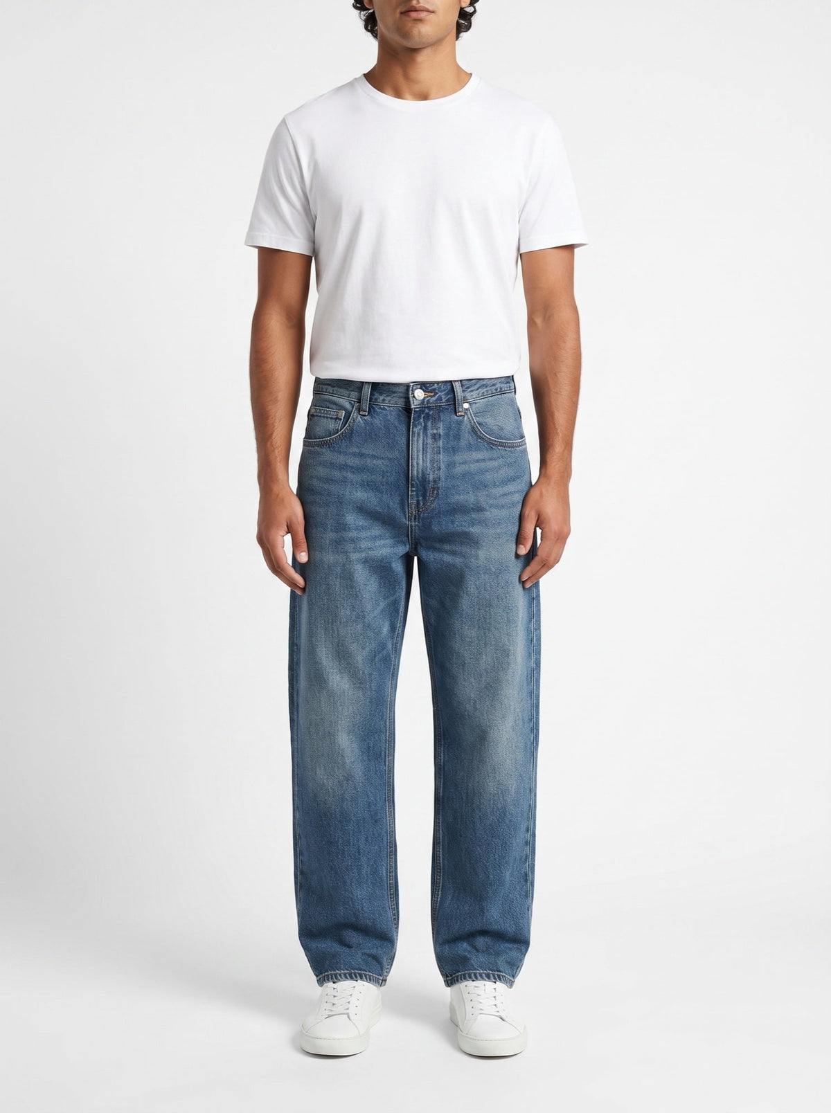 Oversized, lässige Vintage-Jeans mit geradem Bein
