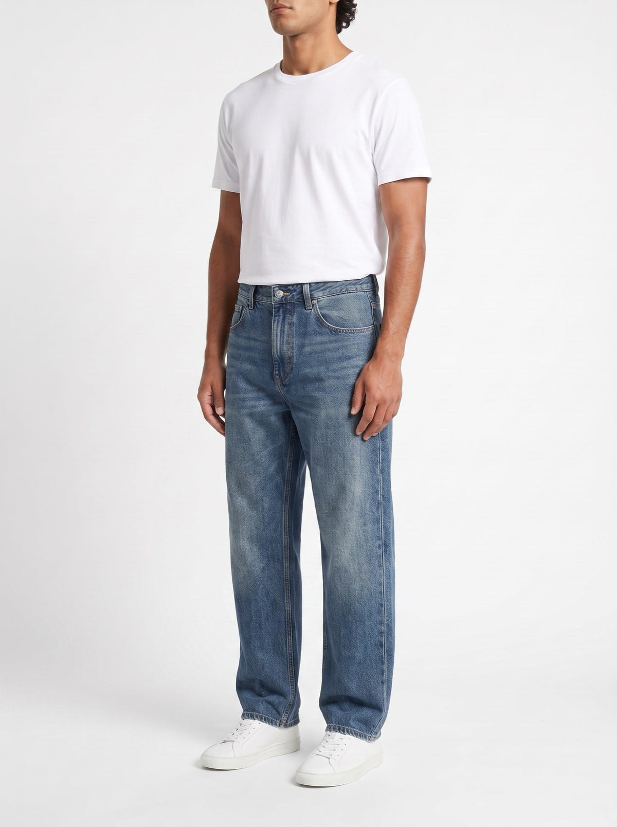 Oversized, lässige Vintage-Jeans mit geradem Bein