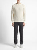 Off-white rundhals-Pullover aus Malfilé-Patentstrick