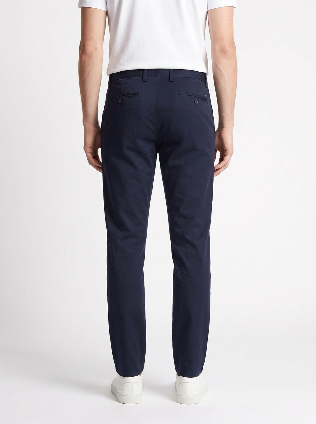 Marineblaue Chinohose mit geradem Schnitt