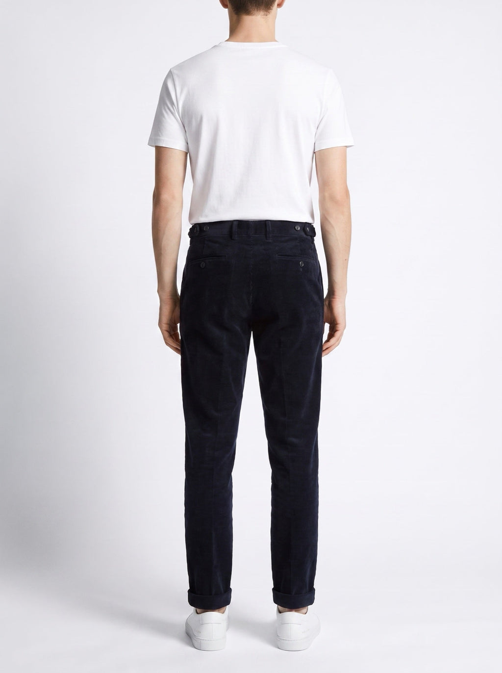 Marineblaue Cordhose mit gerader Passform