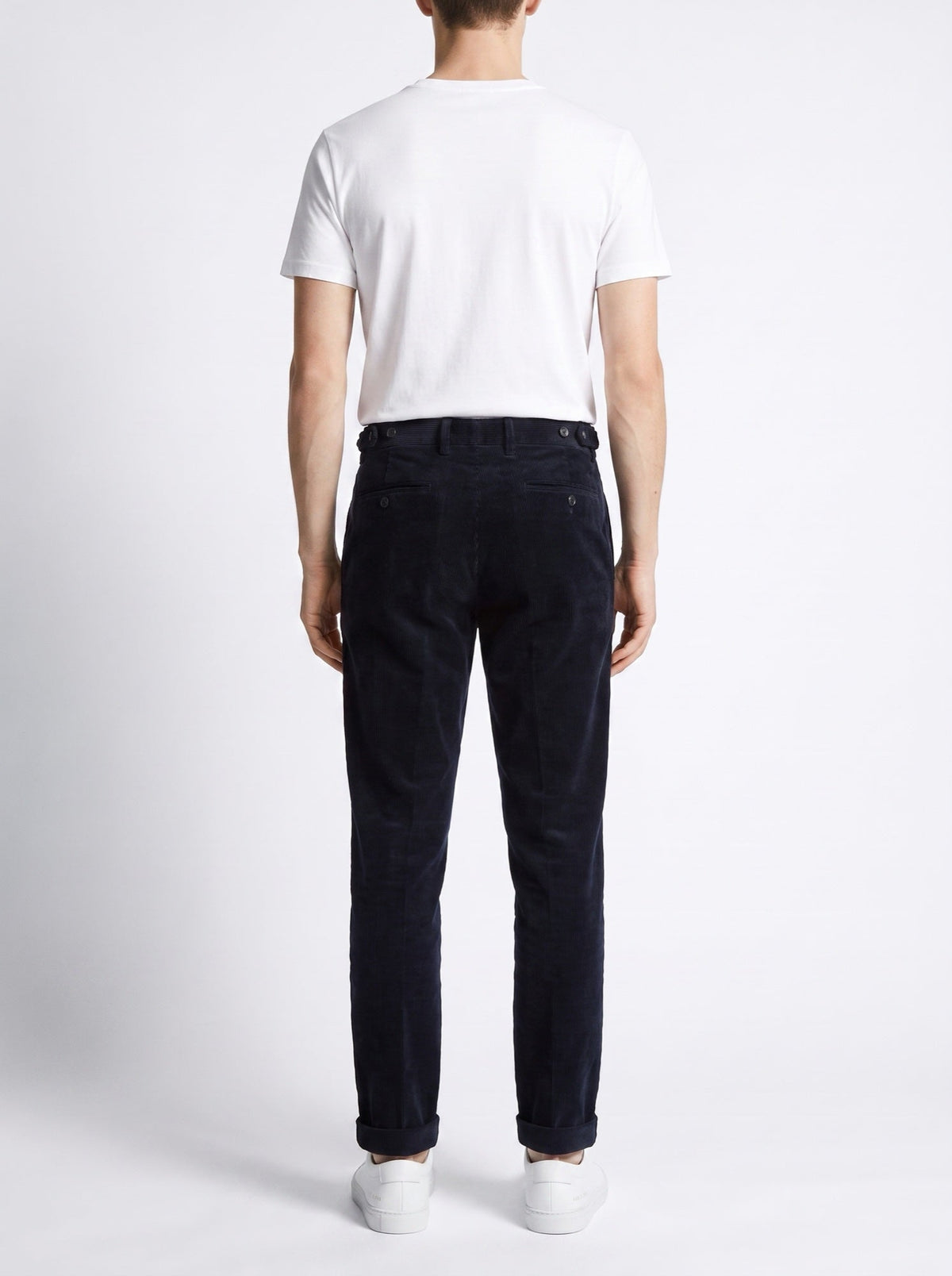Marineblaue Cordhose mit gerader Passform