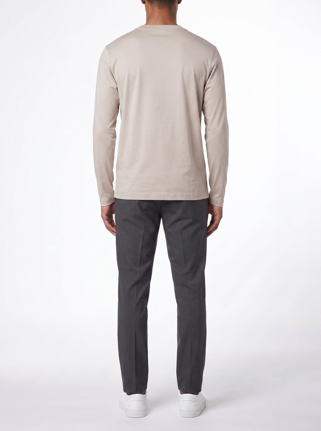 Luxuriöses Langarm-T-Shirt – Beige