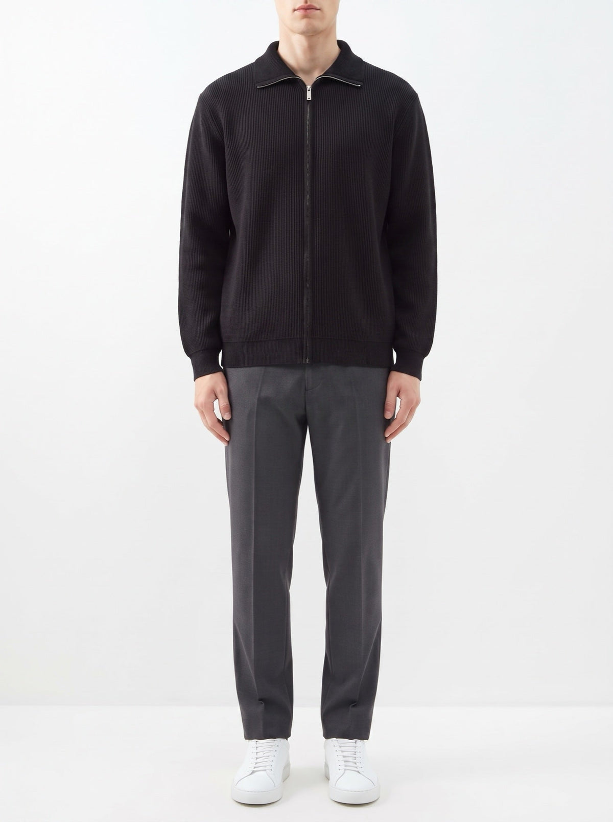 Langston Strickjacke mit Kapuze — Schwarz