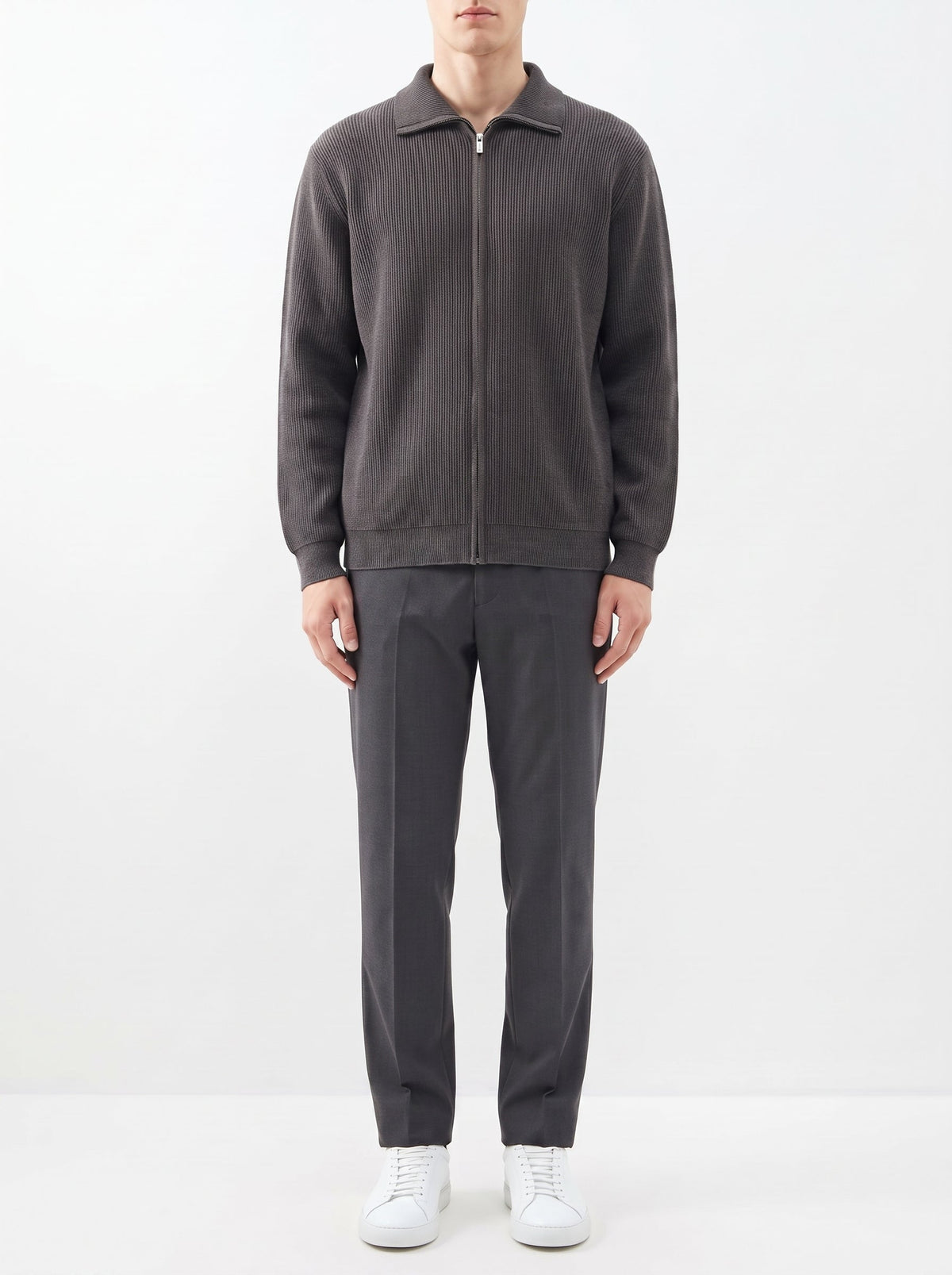 Langston Strickjacke mit Kapuze — Grau