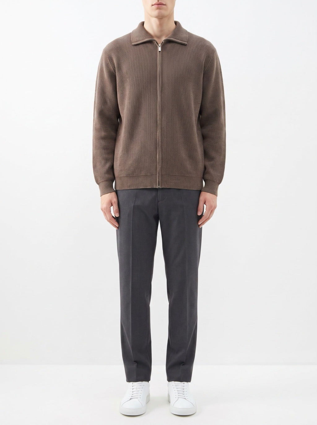 Langston Strickjacke mit Kapuze — Braun