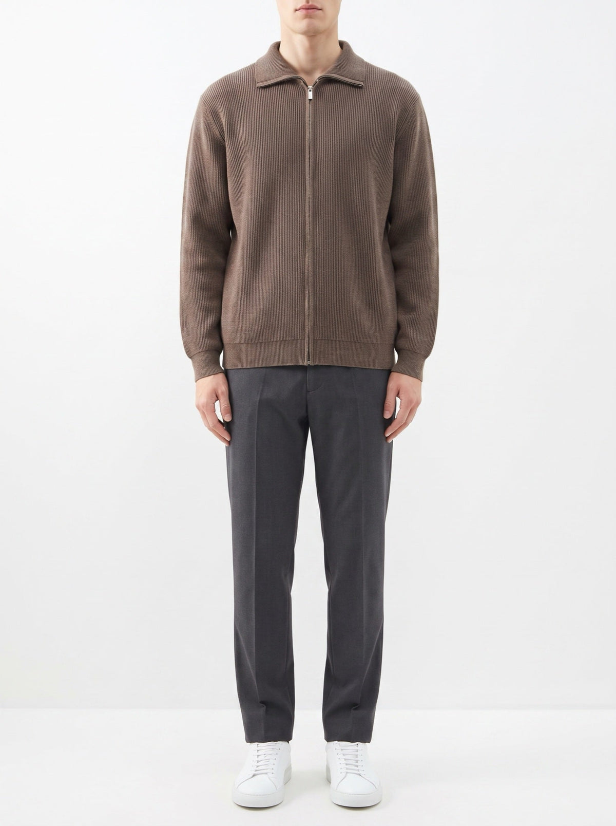 Langston Strickjacke mit Kapuze — Braun