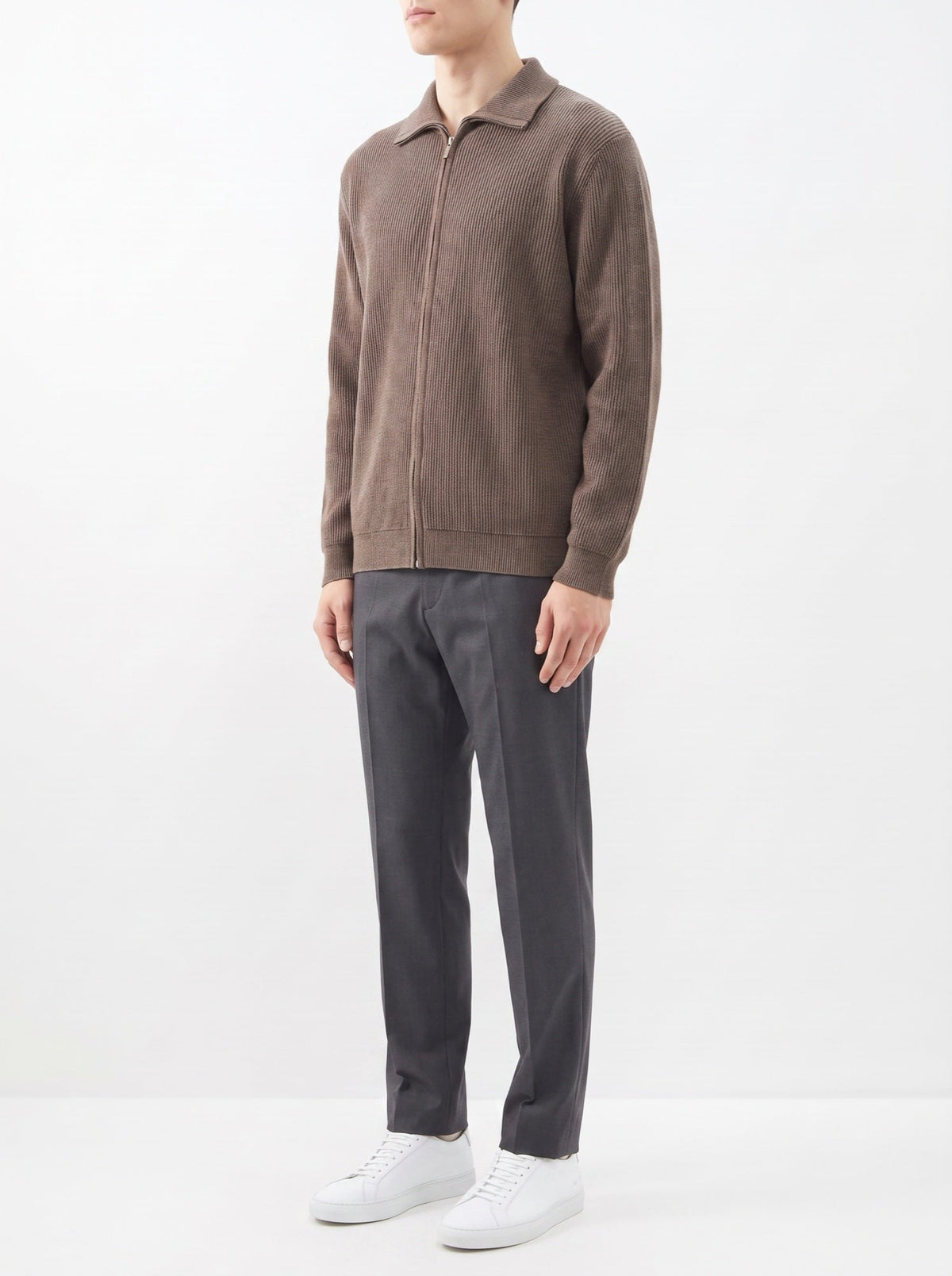 Langston Strickjacke mit Kapuze — Braun