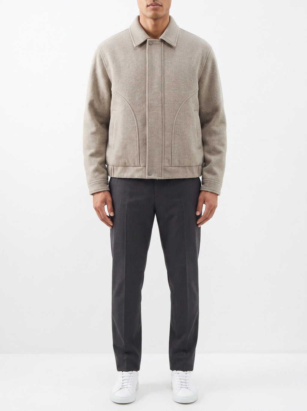 Kurze Jacke aus strukturiertem Wollmix