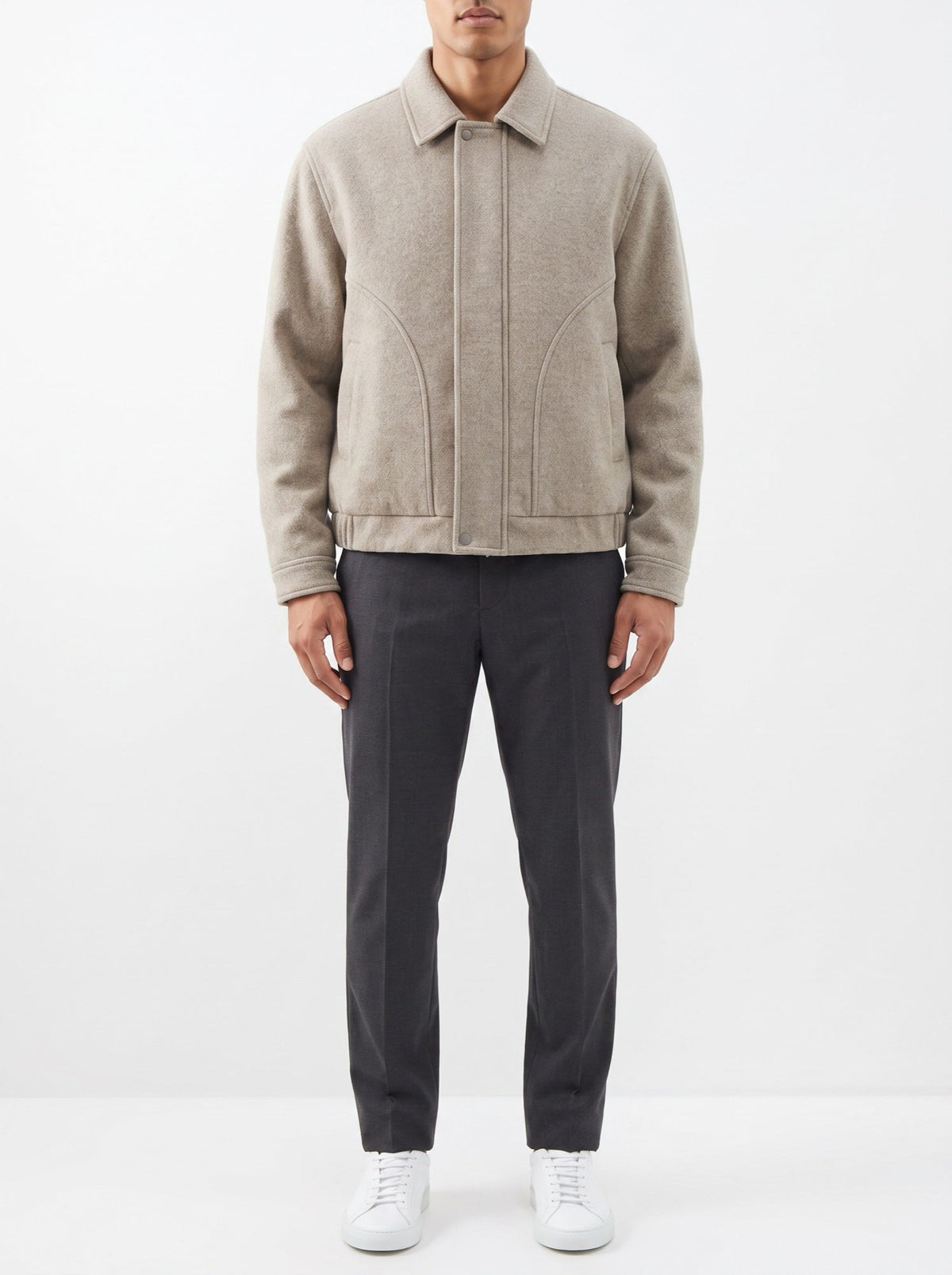 Kurze Jacke aus strukturiertem Wollmix