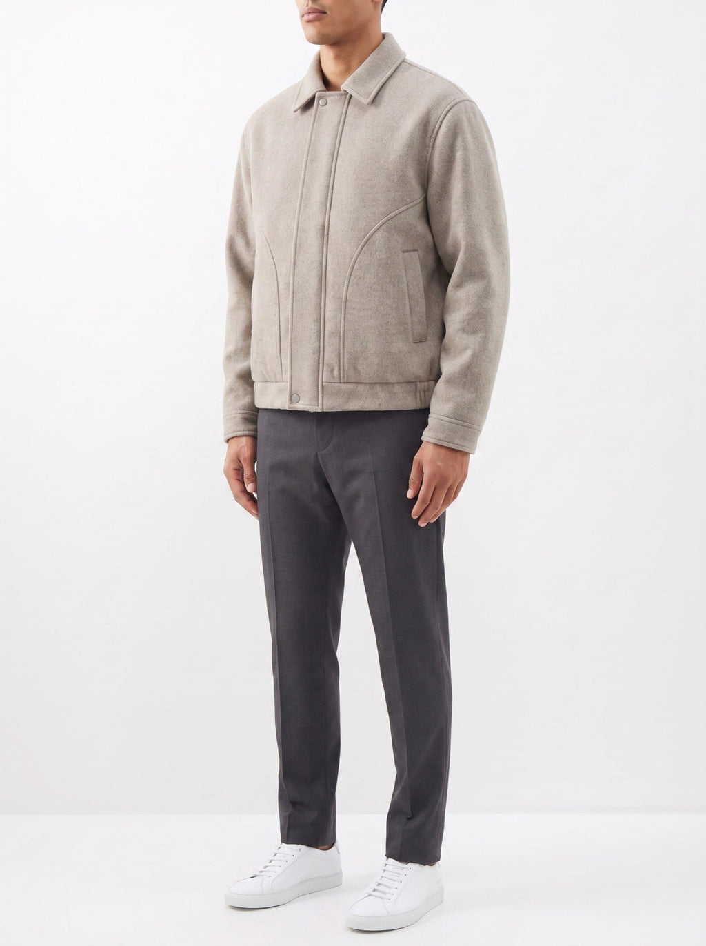 Kurze Jacke aus strukturiertem Wollmix