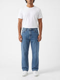 Klassische gerade Jeans aus gewaschenem Indigo-Denim