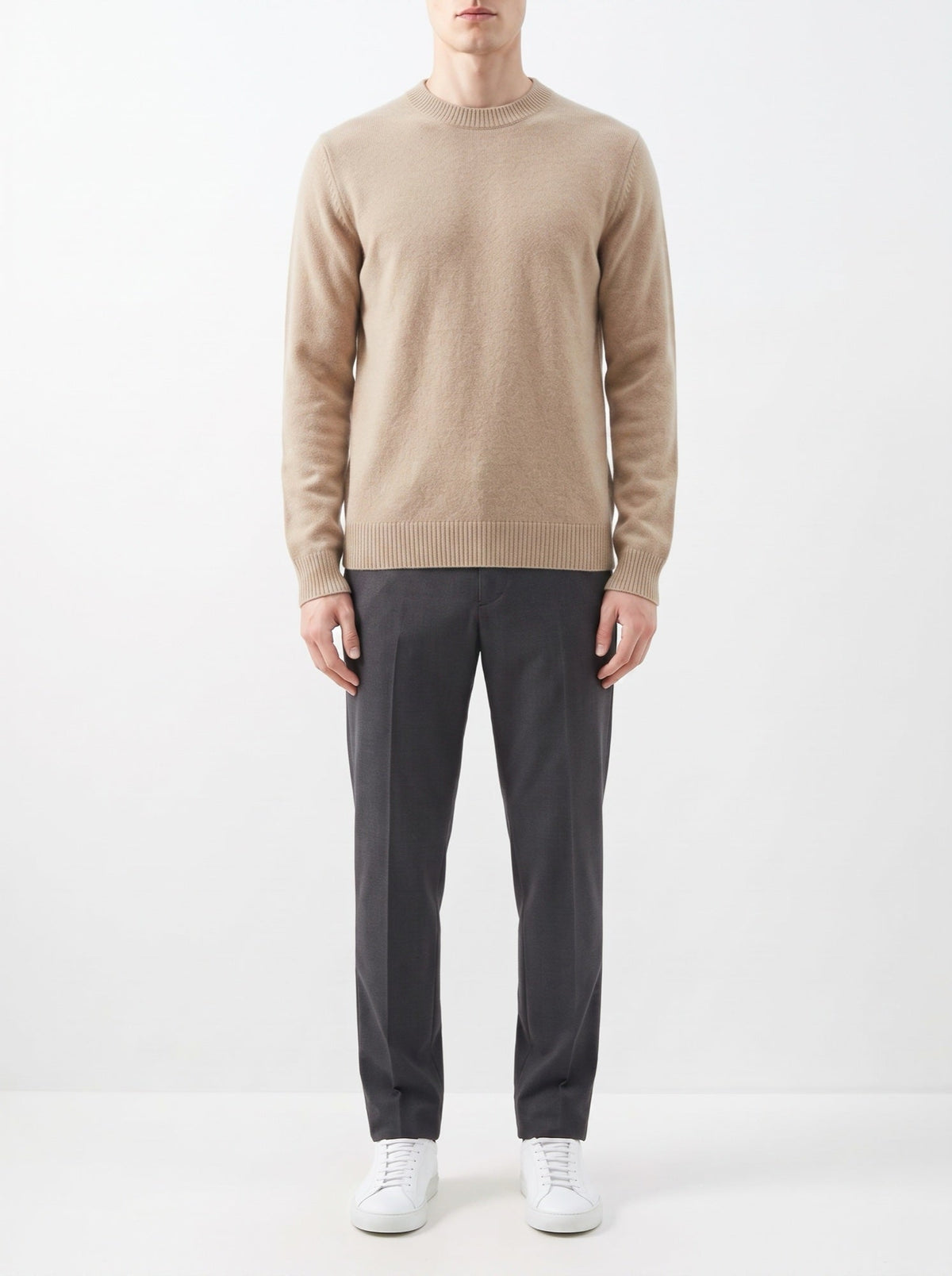 Elegante Weste mit Stehkragen — Beige