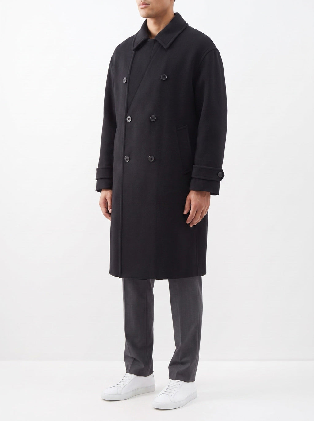 The Classic wendbarer Wollmantel — Schwarz