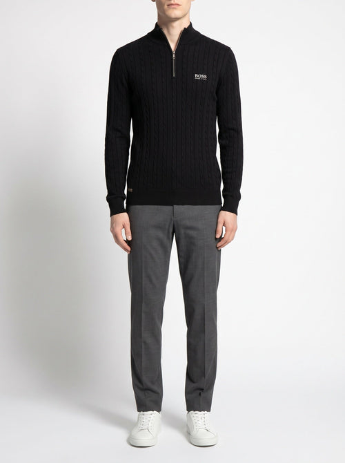 BOSS™ Sterling Pullover mit halbem Reißverschluss — Schwarz