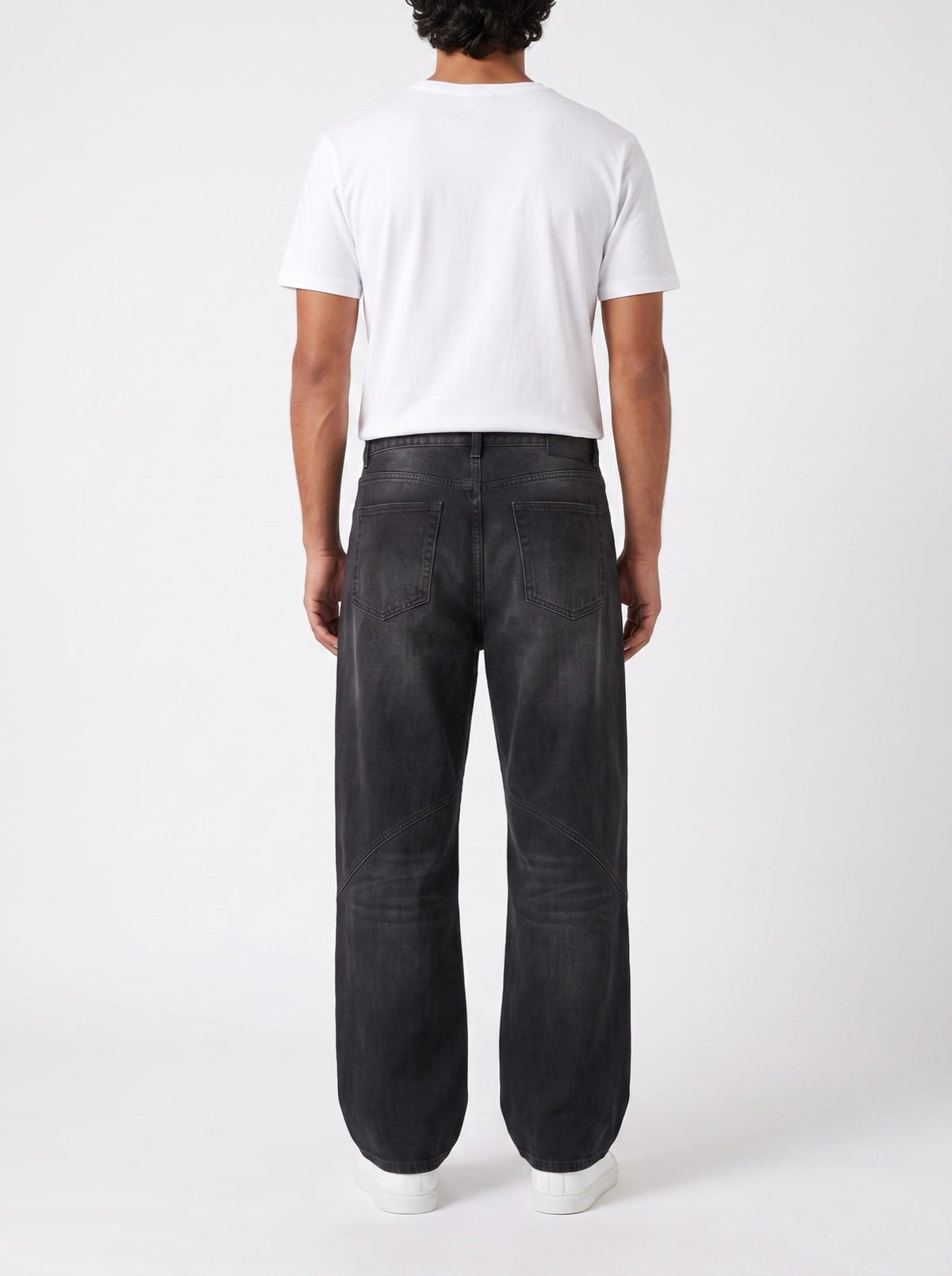 Weite Hose mit Gummibund und Jeans-Passform — Schwarz