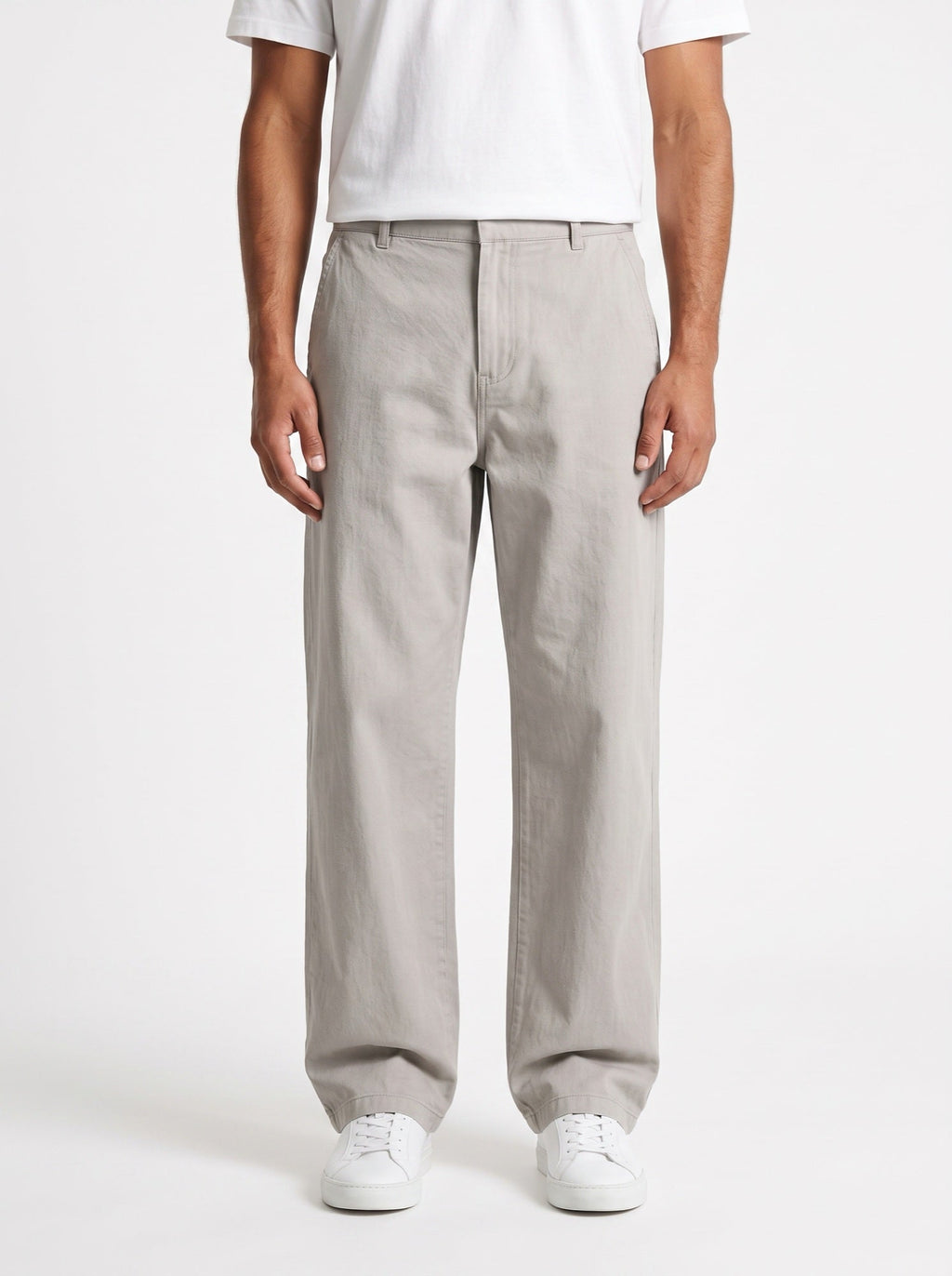 Lässige Hose mit elastischem Bund und Jeans-Optik — Graumeliert