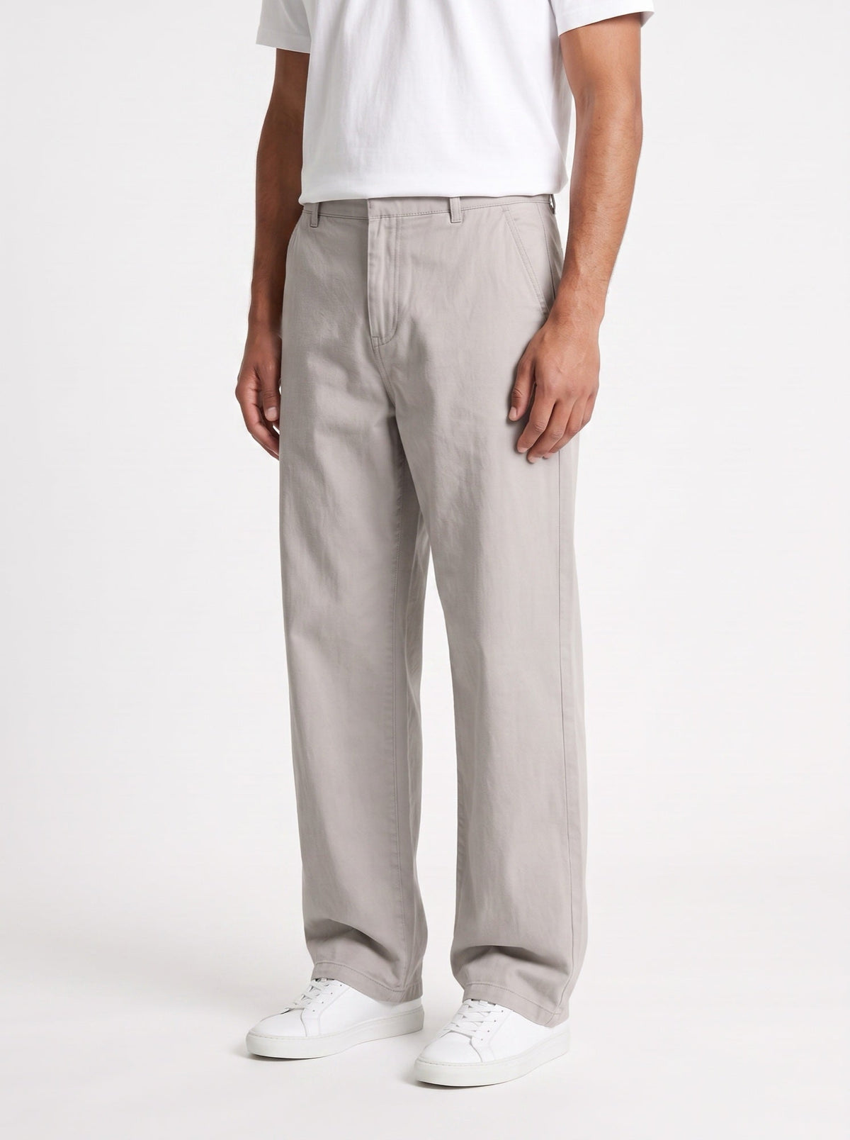 Lässige Hose mit elastischem Bund und Jeans-Optik — Graumeliert