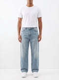 Locker geschnittene Jeans aus gewaschenem Denim