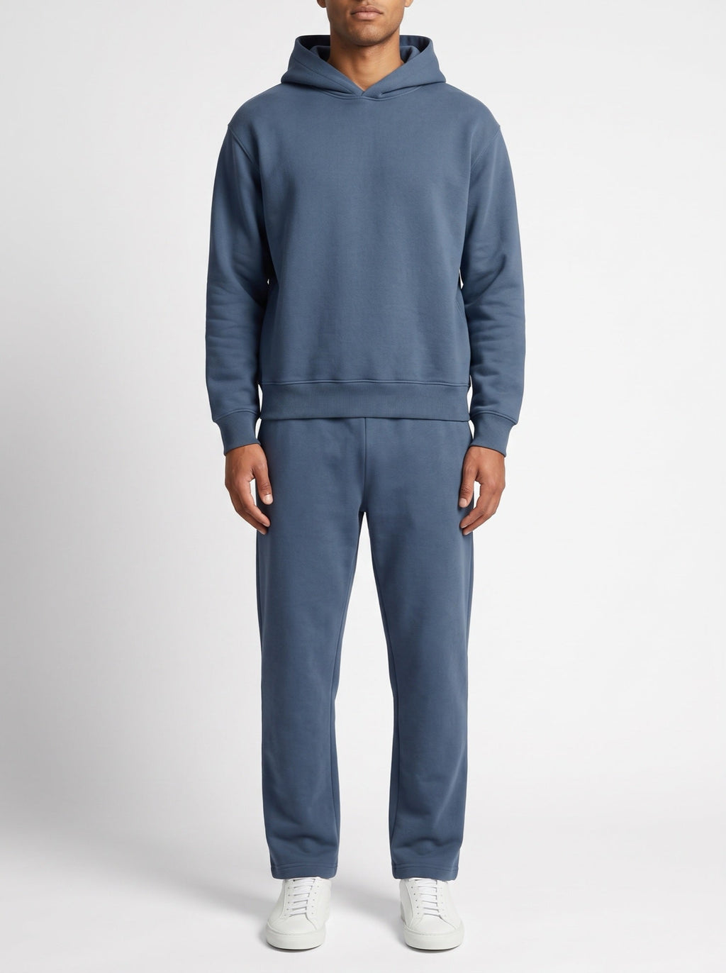 2-teiliges Set mit lockerer Passform, Kapuzenpullover und Jogginghose – Blau