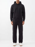 2-teiliges Set mit lockerer Passform, Kapuzenpullover und Jogginghose – Schwarz