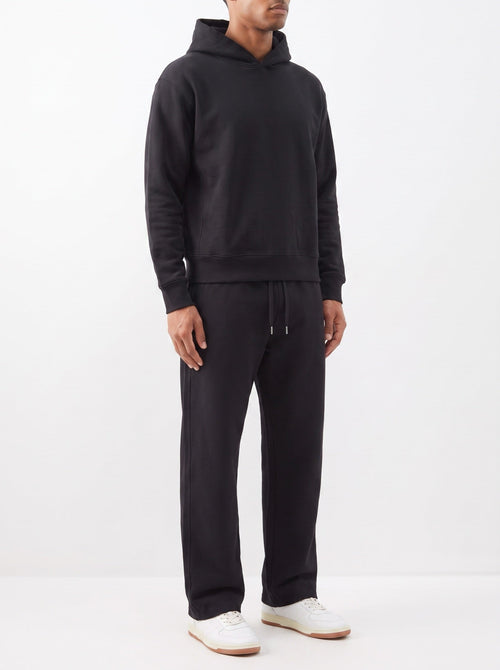 2-teiliges Set mit lockerer Passform, Kapuzenpullover und Jogginghose – Schwarz