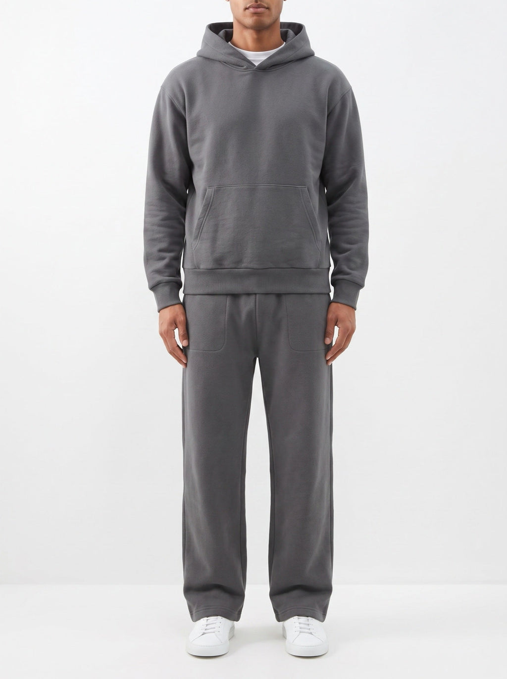 2-teiliges Set mit lockerer Passform, Kapuzenpullover und Jogginghose – Dunkelgrau