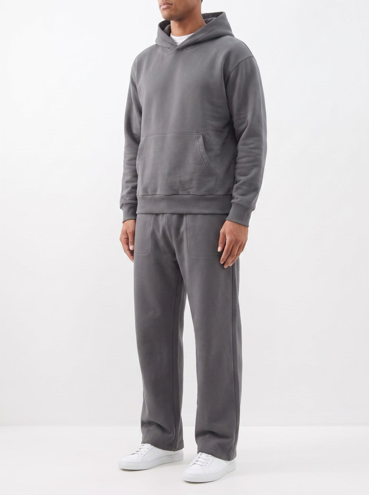2-teiliges Set mit lockerer Passform, Kapuzenpullover und Jogginghose – Dunkelgrau