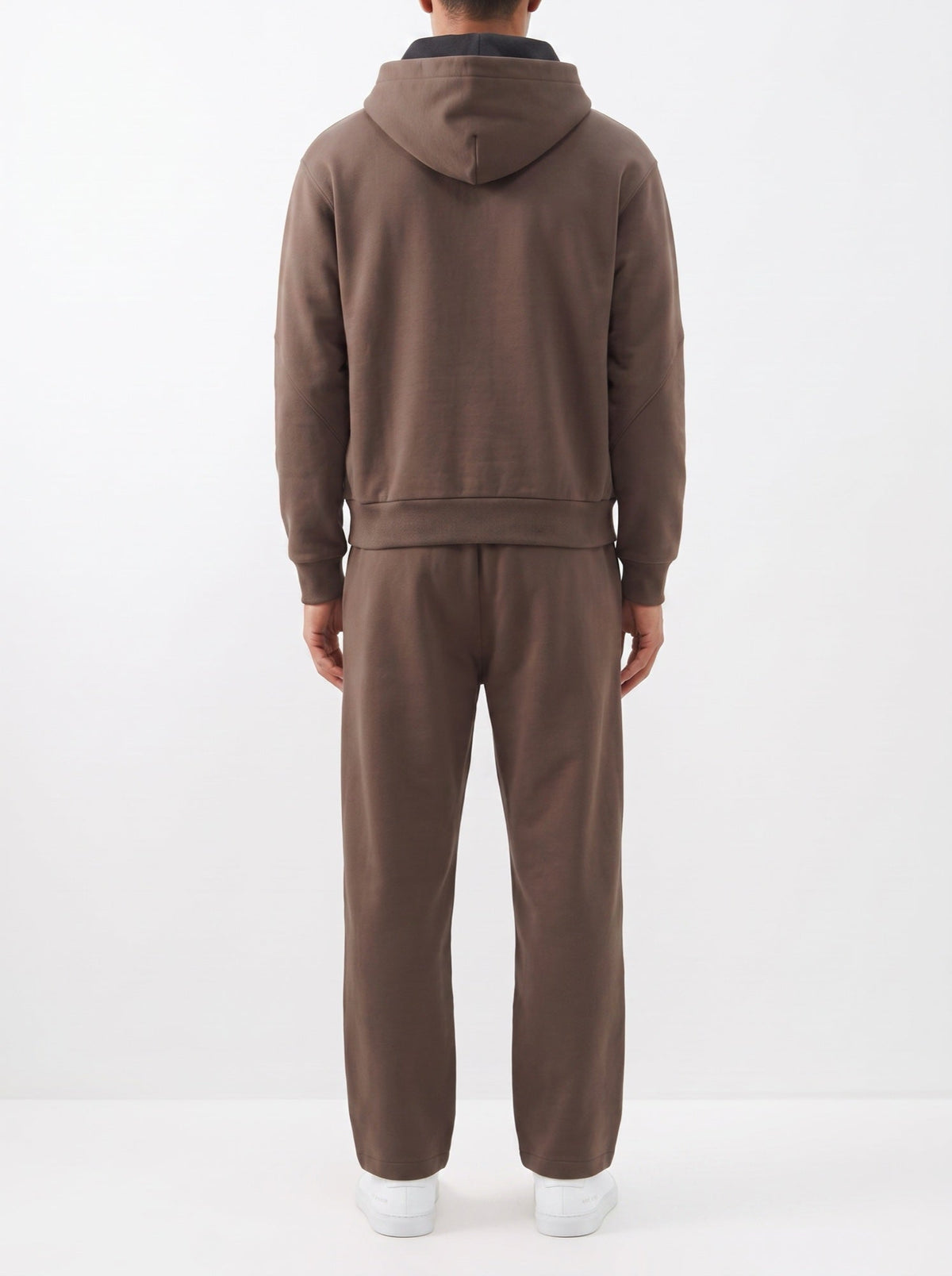 2-teiliges Set mit lockerer Passform, Kapuzenpullover und Jogginghose – Braun