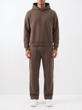 2-teiliges Set mit lockerer Passform, Kapuzenpullover und Jogginghose – Braun