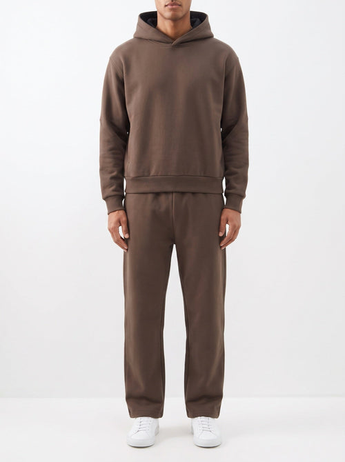 2-teiliges Set mit lockerer Passform, Kapuzenpullover und Jogginghose – Braun