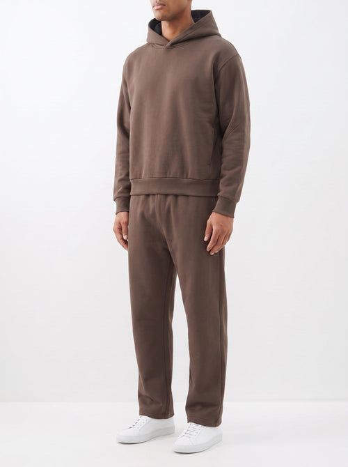 2-teiliges Set mit lockerer Passform, Kapuzenpullover und Jogginghose – Braun