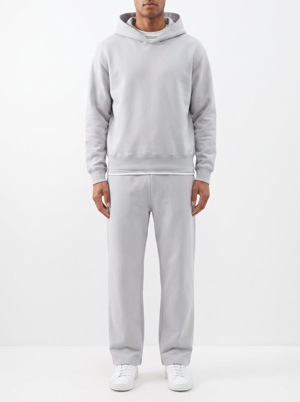 2-teiliges Set in lockerer Passform, Kapuzenpullover und Jogginghose – Grau