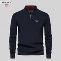 GANT® Premium Pullover mit halbem Reißverschluss — Marineblau — von vorne
