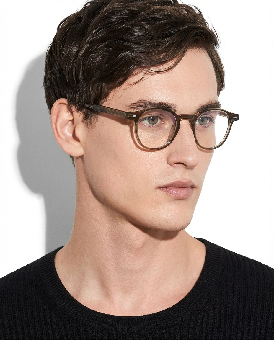 Luca Sonnenbrille — Oliven — getragen