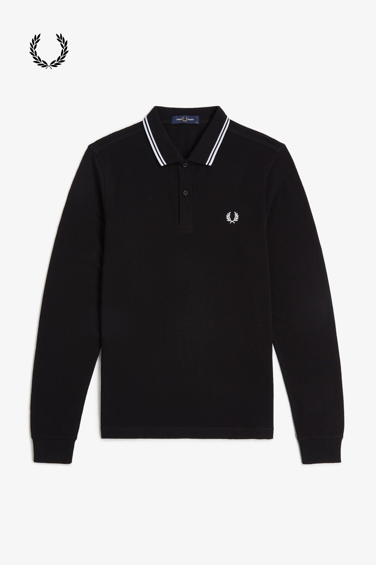 Fred Perry® Winter-Langarm-Poloshirt — Schwarz — von vorne