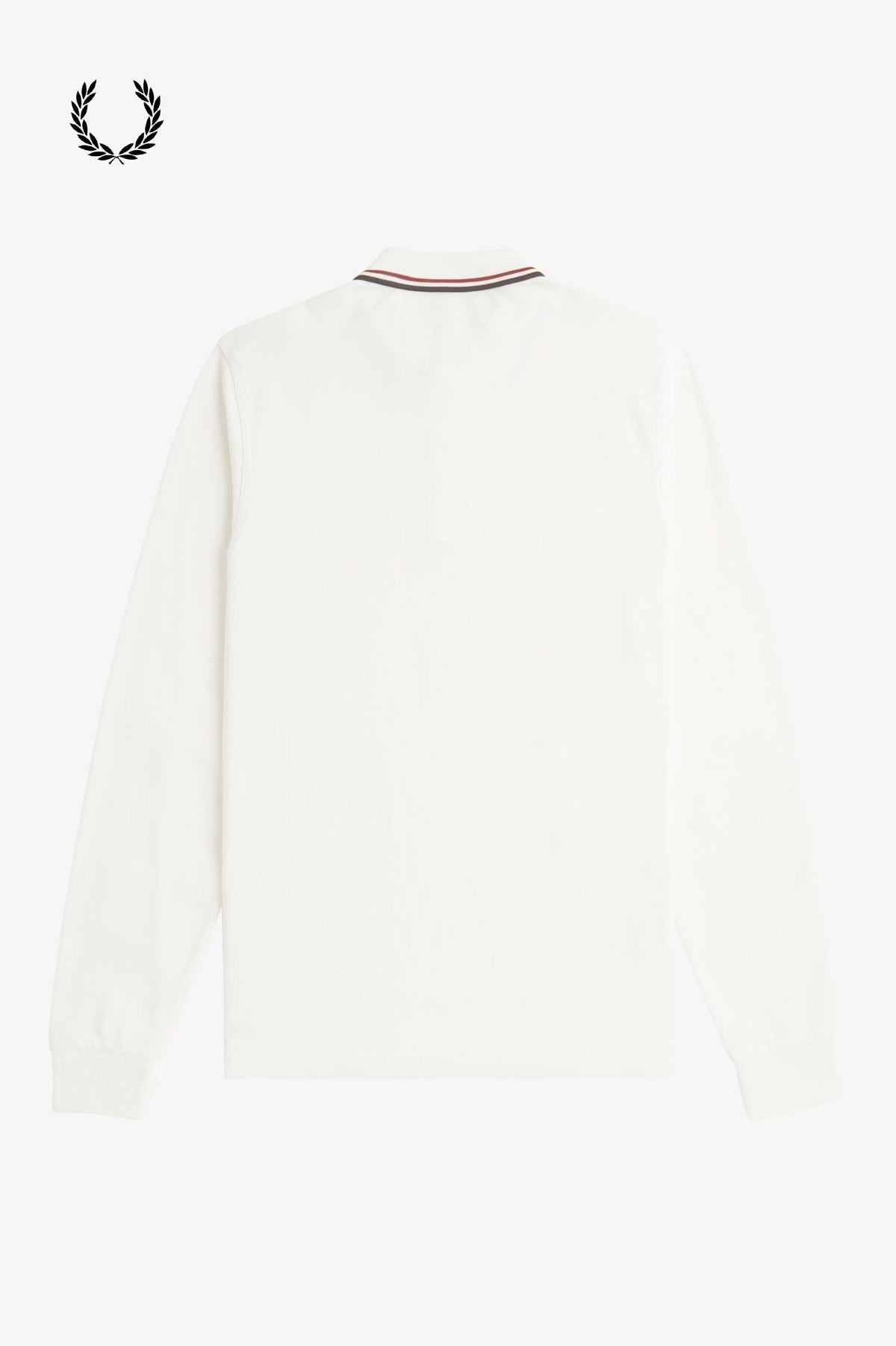 Fred Perry® Winter-Langarm-Poloshirt — Weiß — von hinten