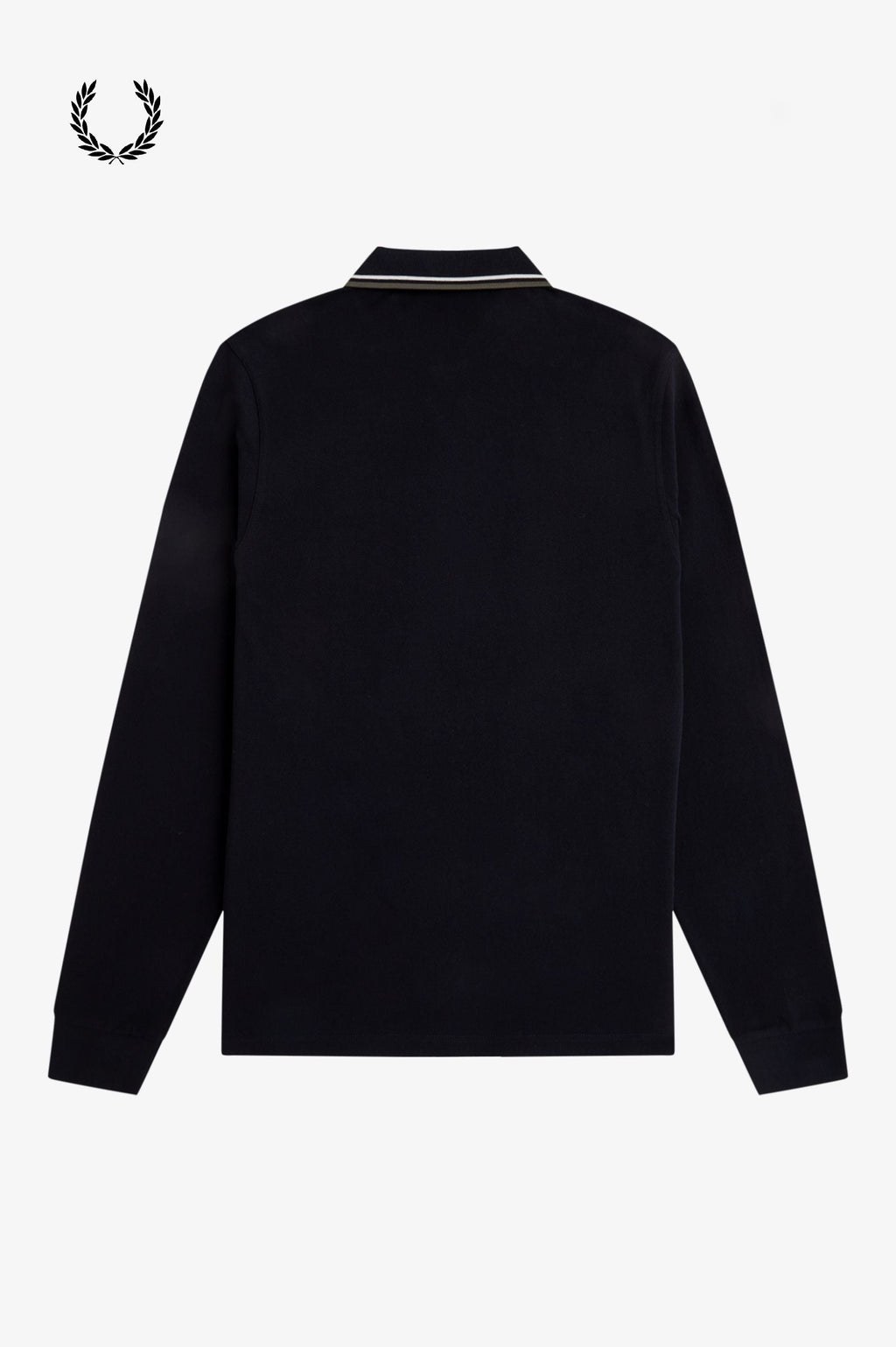 Fred Perry® Winter-Langarm-Poloshirt — Schwarz / Champagner — von hinten