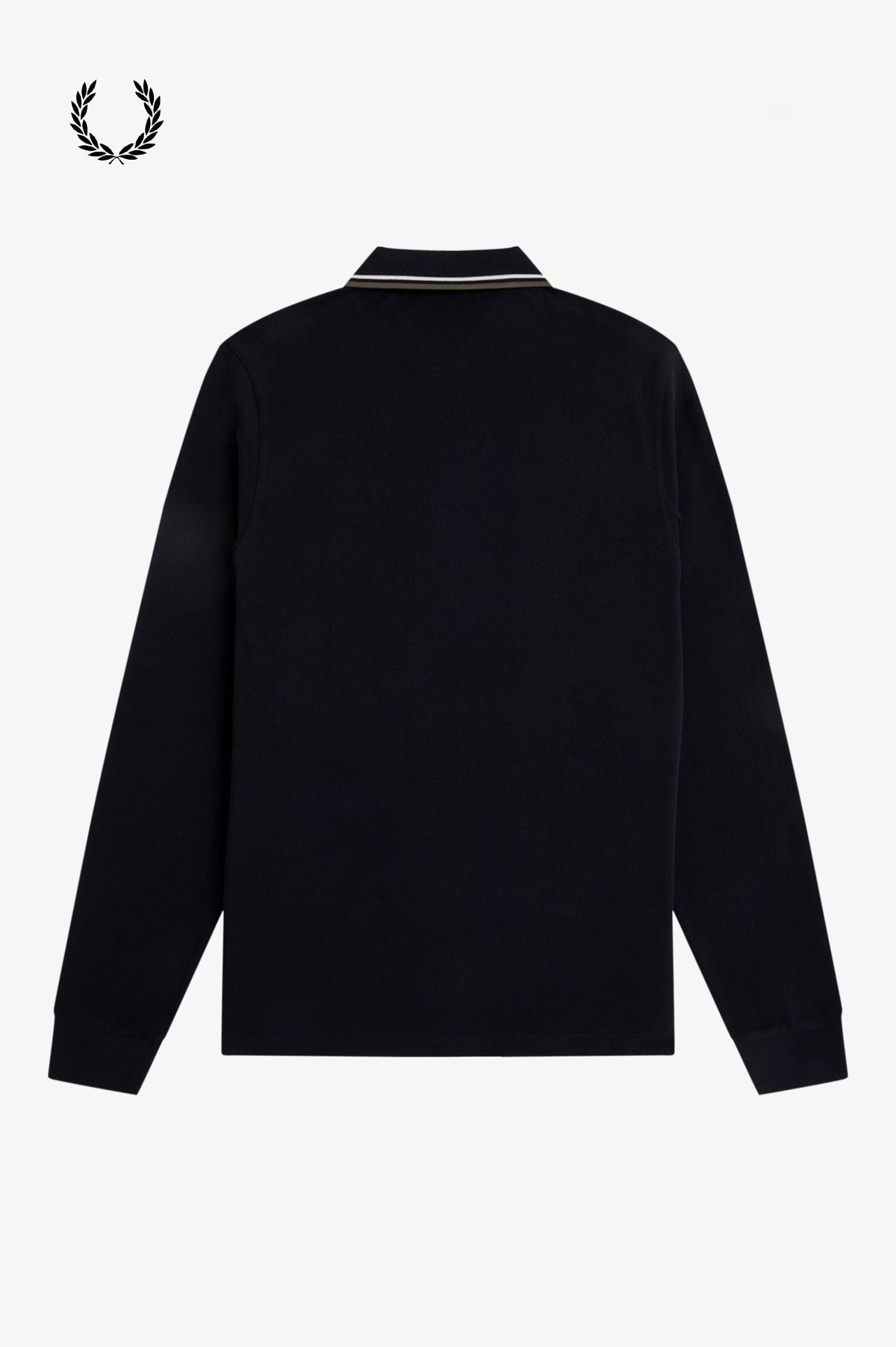 Fred Perry® Winter-Langarm-Poloshirt — Schwarz / Champagner — von hinten