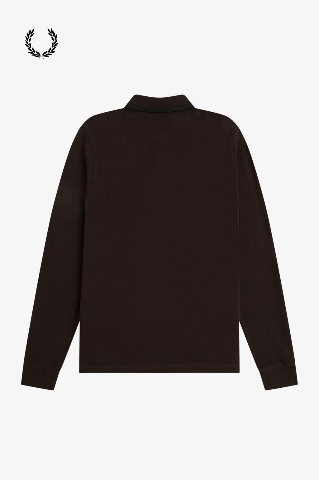 Fred Perry® Winter-Langarm-Poloshirt — Dunkelbraun — von hinten