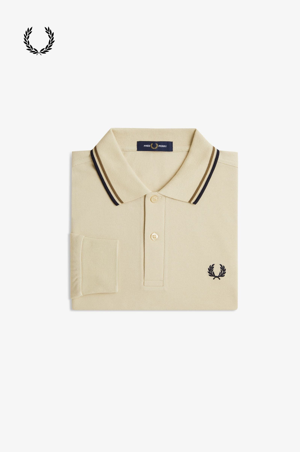 Fred Perry® Winter-Langarm-Poloshirt — Champagner — gefaltet