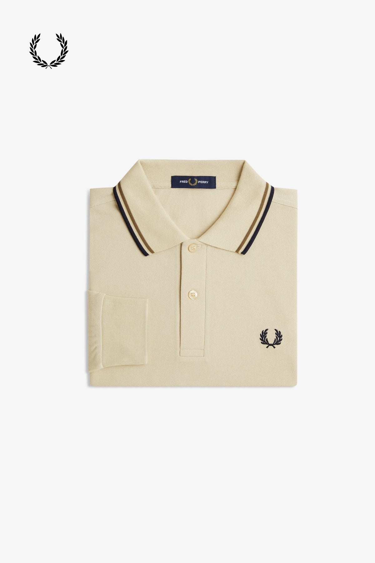 Fred Perry® Winter-Langarm-Poloshirt — Champagner — gefaltet