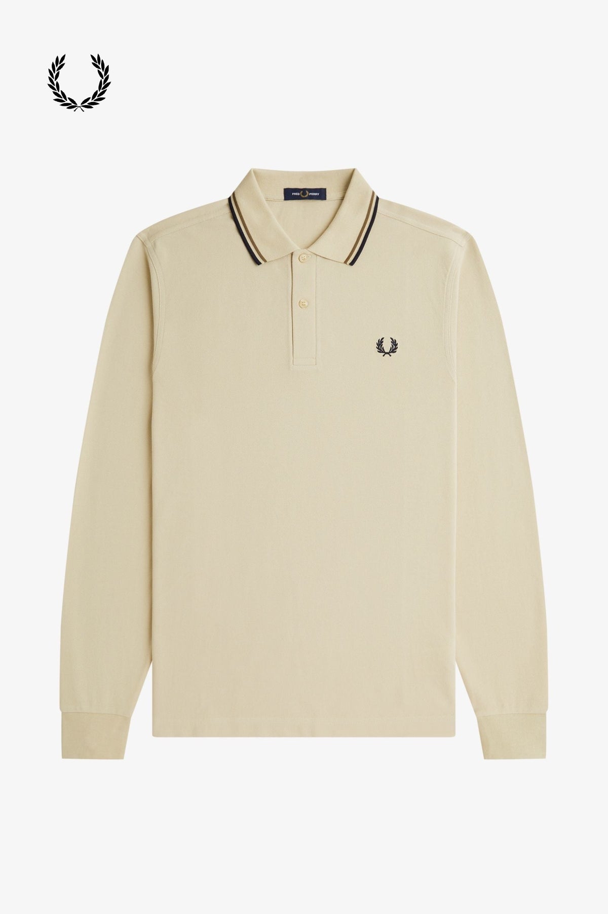 Fred Perry® Winter-Langarm-Poloshirt — Champagner — von vorne
