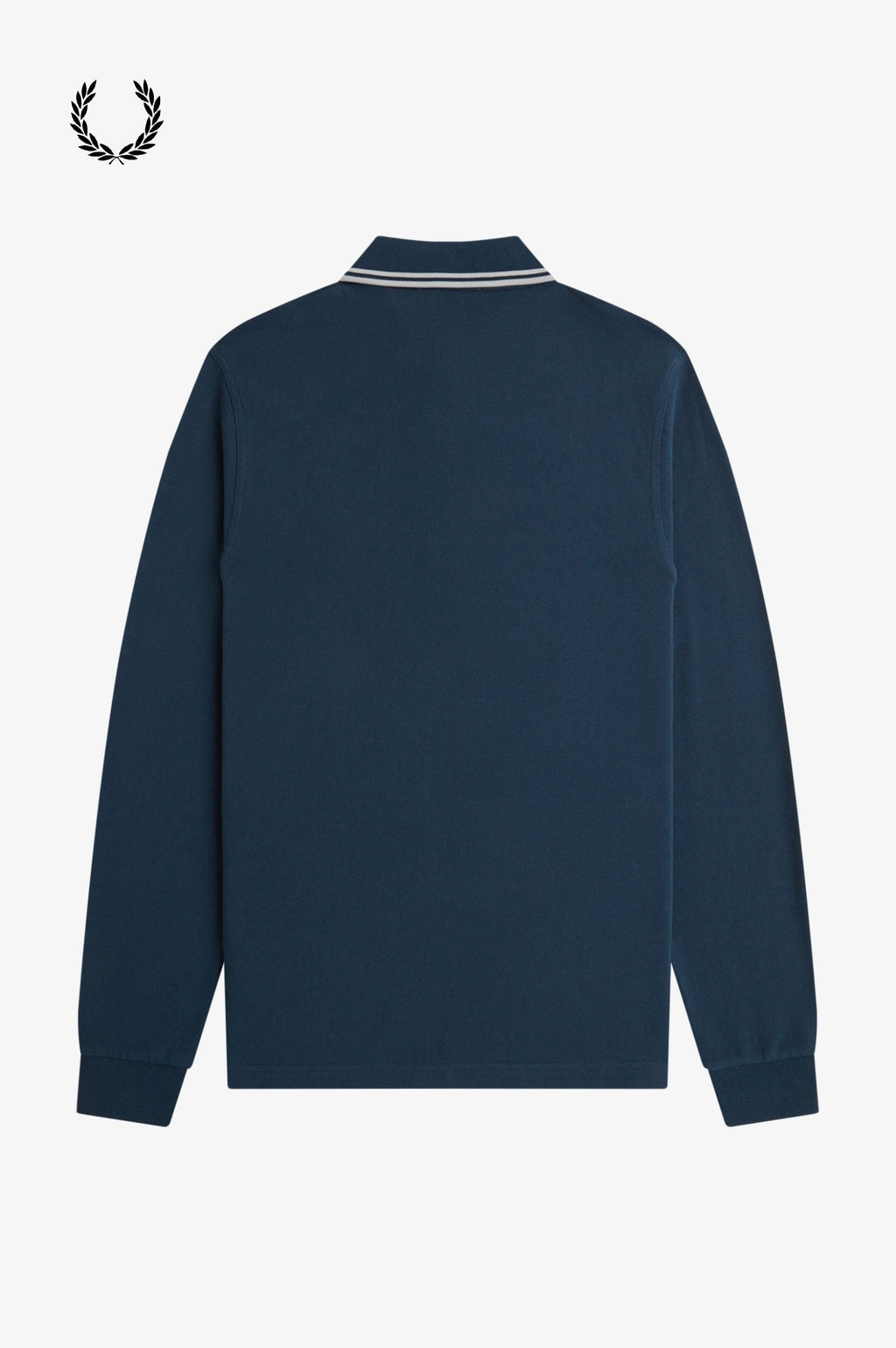 Fred Perry® Winter-Langarm-Poloshirt — Petrolblau — von hinten