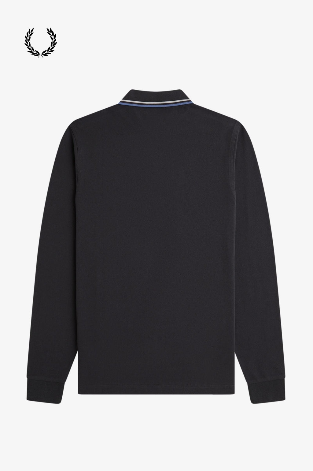 Fred Perry® Winter-Langarm-Poloshirt — Kohlengrau — von hinten