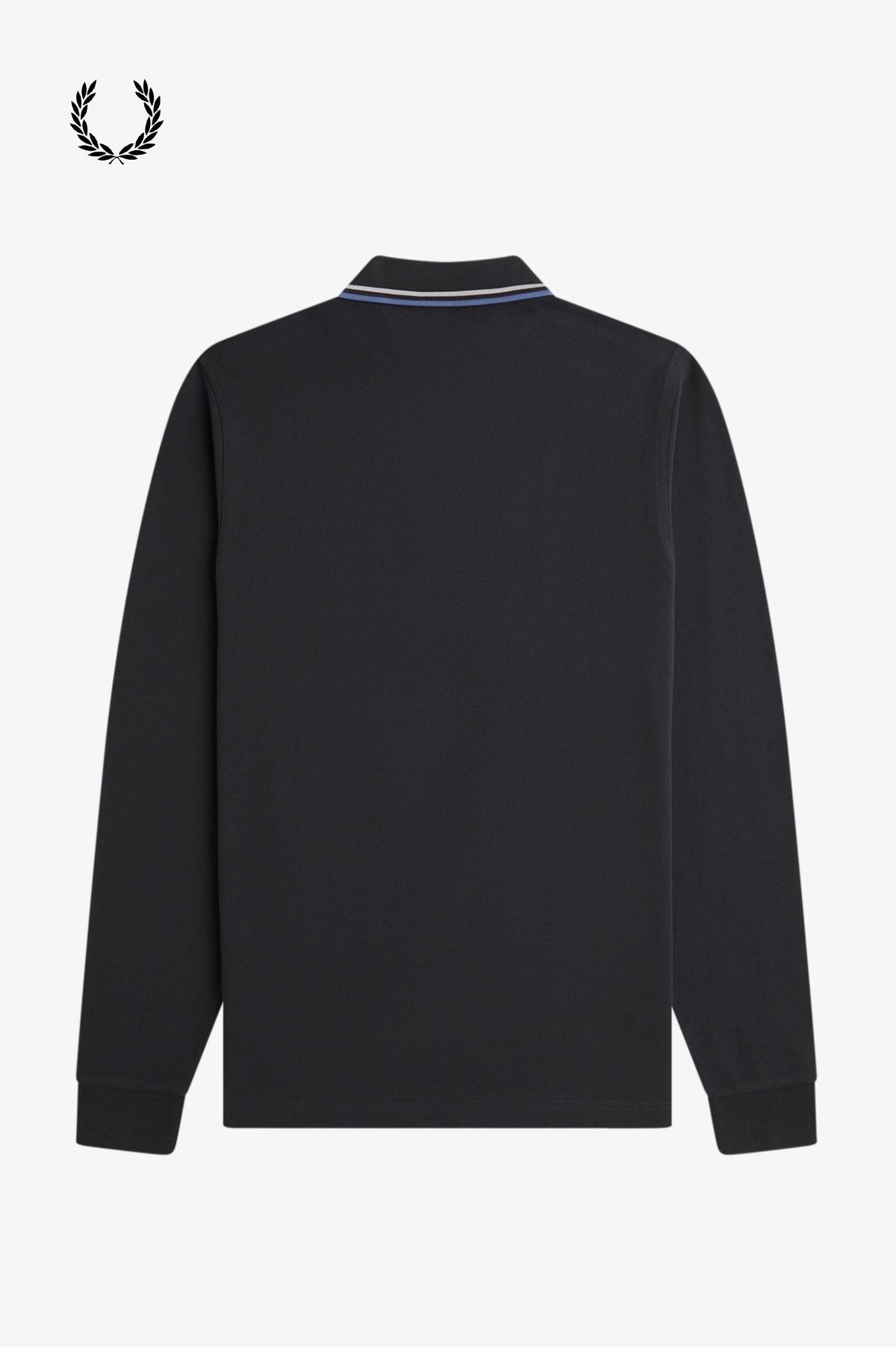 Fred Perry® Winter-Langarm-Poloshirt — Kohlengrau — von hinten