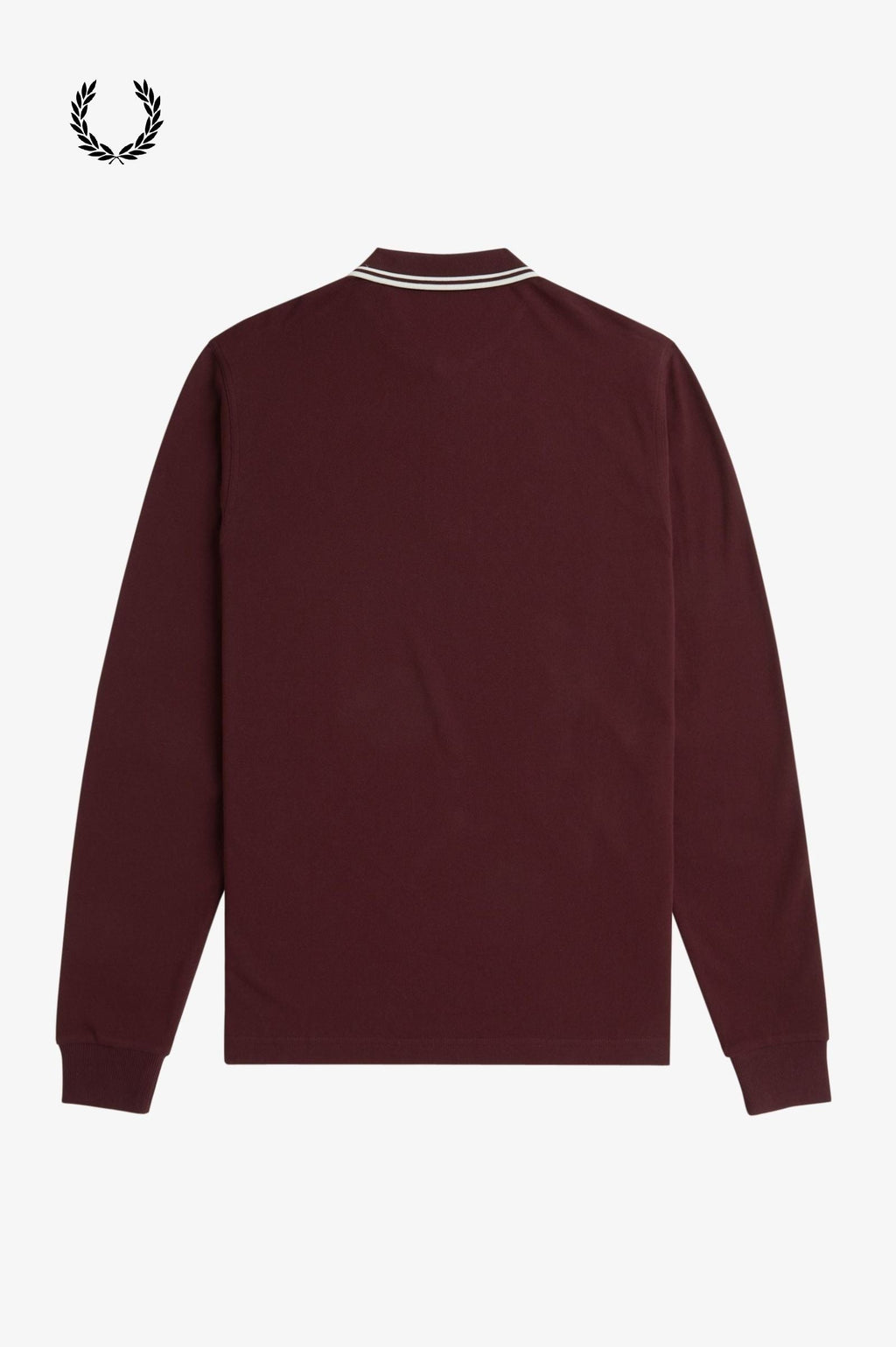 Fred Perry® Winter-Langarm-Poloshirt — Ochsenblut — von hinten