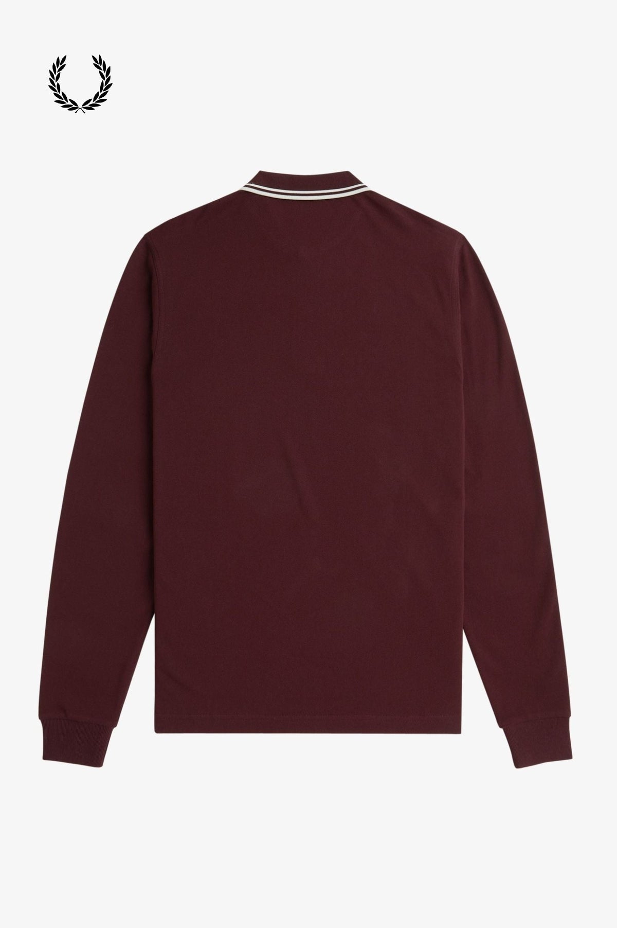 Fred Perry® Winter-Langarm-Poloshirt — Ochsenblut — von hinten